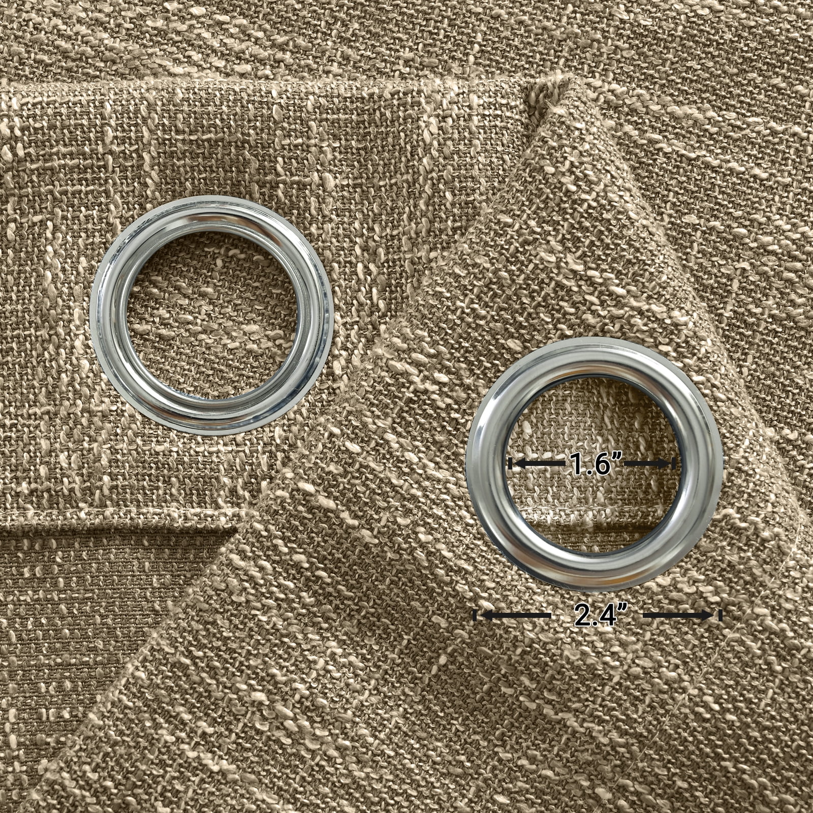 RISSIEN Extra Long Burlap Linen Farmhouse Curtains 240 inch Length 1 Panels for 2 Story High Living Room Textured Thick Light Filtering Privacy Window Drapes with Grommet 20ft (52x240 Coffee)