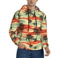 thumbnail image 2 of Naloa Colorful Hawaii Palms Men's Casual Hooded Collar Drawstring Hoodies Pullover Sweatshirts Casual Long Sleeve Shirts-XX-Large, 2 of 7