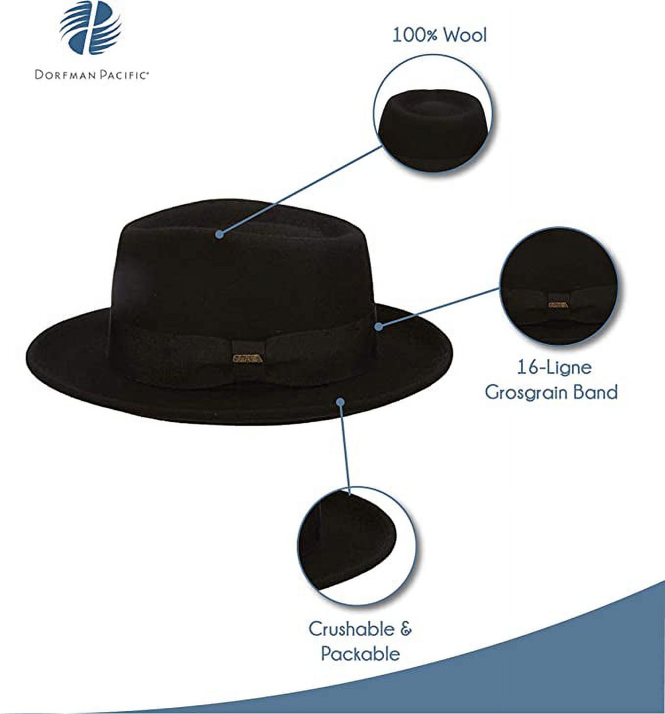 Scala Classico Men's Wool Felt Crushable Black Fedora Hat - image 2 of 5
