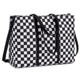 thumbnail image 1 of Bolsa de tela BTOOP para portátil de 15,6 pulgadas, lona, blanco y negro, a cuadros, 1 of 8