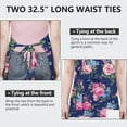 thumbnail image 6 of Pioneer Flower Floral Print Pattern Apron-Garden Aprons for Women with Pockets-Cotton Linen Waterproof Kitchen Cooking Gardening Aprons Adjustable for Kitchen,Cooking,BBQ and Salon 33x27 Inch, 6 of 7