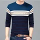 thumbnail image 4 of Camiseta de cuello redondo a rayas para hombre, camiseta coreana de otoño para hombre, tendencias de moda 2024, camisetas normales, ropa de calle, sudaderas emo, 4 of 5