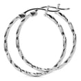thumbnail image 4 of Arete de Plata 925 Imperial Jewelry con diamantado Torsal 20 mm, 4 of 4