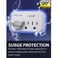 thumbnail image 2 of Protection contre les Surtensions de Sortie Fosmon 3 (2 Pack), Rallonge de Robinet Adaptateur Multiprise Murale 1200J, Voyage Portable de 1875 Watts, 2 of 5