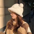 thumbnail image 3 of Sombrero De Pescador Cálido De Piel Sintética De Invierno Para Mujer Blanco JAMW  Sencillez, 3 of 5