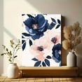 thumbnail image 6 of Qisvanset Navy & Blush Pink Floral Canvas Wall Art, 40x30cm for Living Room Bathroom, 6 of 8