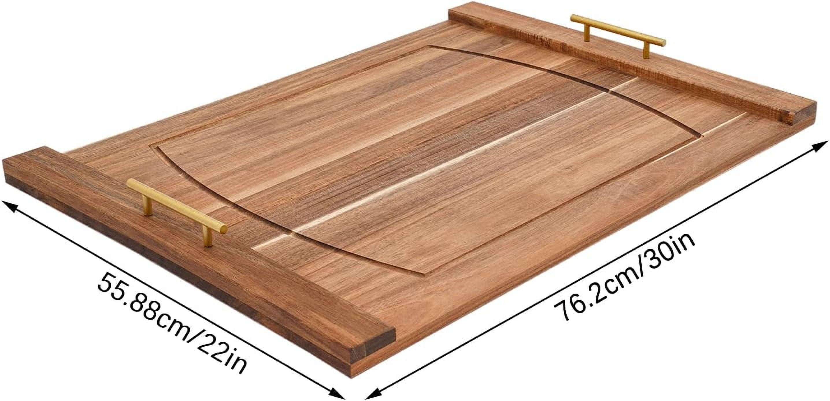 Noodle Board Stove Cover with Handles, Wood Reusable Gas Stove Top Burner Cover,30"x 22" Clean Cook Mat Pad, Protector Tray