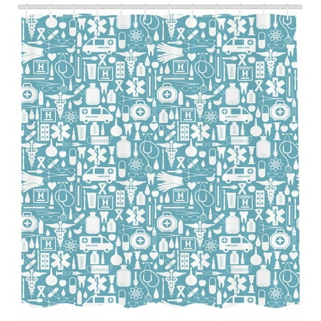 Apothecary Shower Curtain Medication Hospital Health Care