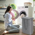 Laundry Basket With Lid, Tall Thin Laundry Hamper With Handles, Lining
