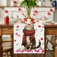 thumbnail image 5 of Valentine's Day Table Runner Red Heart Valentines Holiday Theme Cute Cat Runner Kitchen Dining Table Decoration For Home Party Decor 36.61x12.99 Inches, 5 of 7