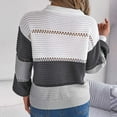 thumbnail image 4 of Yangnuo Fall Sweaters for Womens Trendy Sweaters 2025 Women's Fashion Solid Color Leisure Long Sleeve Round-Neck Bow Sweater, 4 of 5