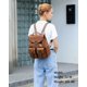 thumbnail image 2 of Mochila COOLCY Vintage de piel auténtica para mujer, color marrón, 2 of 6