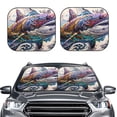 thumbnail image 2 of Salouo Psychedelic Shark Artwork Pattern Car Windshield Sun Shade Foldable | Front Windshield Shade for Sun, Heat and UV Rays | Interior Sun Protection-Medium, 2 of 6