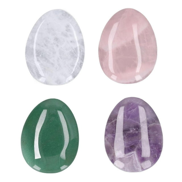 Lot de 4 pierres naturelles pour soulager l'anxiété, idéales pour le massage et la pression