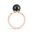 thumbnail image 2 of ANGARA Tahitian Cultured Pearl Bypass Ring with Diamond Halo in 14K Rose Gold for Women | June Birthstone, Birthday, Anniversary, Jewelry Gift for Women | Pearl Ring, 2 of 8