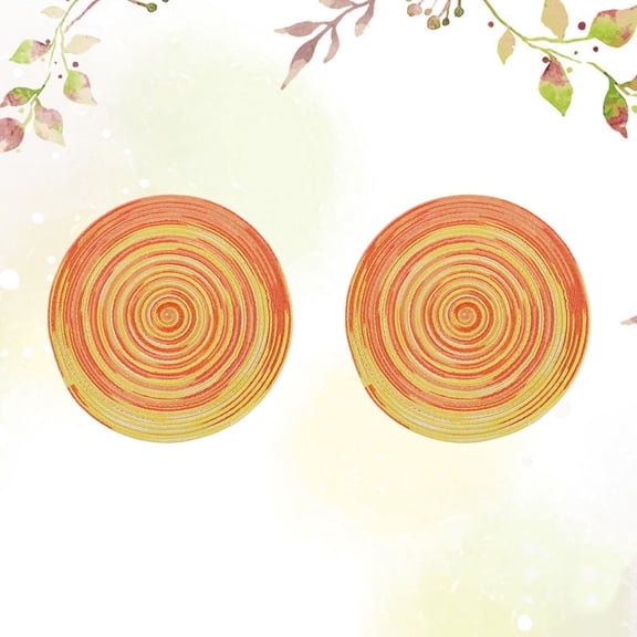 Milisten 2Pcs Round Placemats Woven Cotton Table for Home Decor Yellow