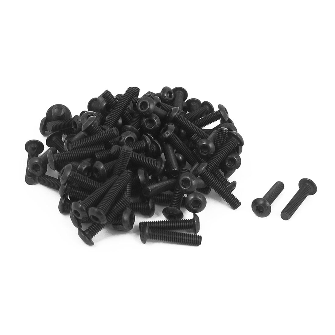 uxcell M4x4mm Thread Button Head Hex Socket Cap Screw Bolt 100pcs a15120300ux0256
