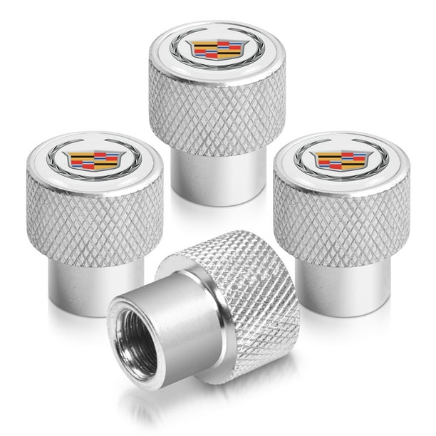 Cadillac Logo in White on Shining Silver Aluminum Tire Valve Stem Caps - Walmart.com Cadillac Logo in White on Shining Silver Aluminum Tire Valve Stem Caps - Walmart.com