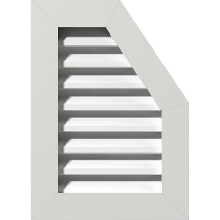 

Ekena Millwork 12 W x 24 H Half Octagon Top Right (17 W x 29 H Frame Size) Functional PVC Gable Vent with 1 x 4 Flat Trim Frame