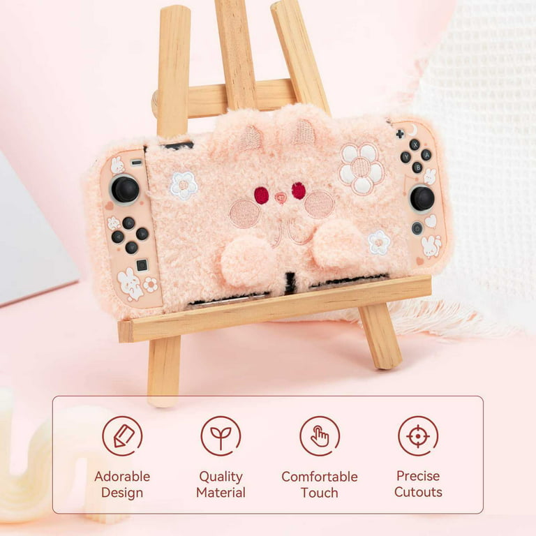 Kawaii Bunny Funda Nintendo Switch OLED Protective Case Hard PC Cover  JoyCon Controller Game Housing Switch