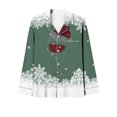 thumbnail image 3 of VBTAPA Womens Christmas Pajama Sets Sequin Wine Glass Printed Long Sleeve Button Down Shirt Wide Leg Pants 2 Piece Comfy Loungewear Set Xmas Holiday Sleepwear Daily Deals Army Green XXL, 3 of 5