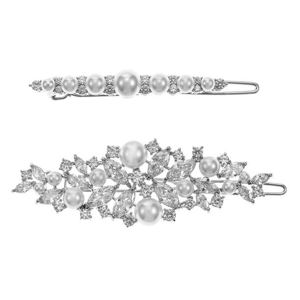 Believe by Brilliance Fine Silver Plated Cubic Zirconia Barrettes, 2 ...