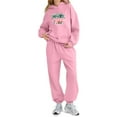 thumbnail image 4 of Girls 2 Piece Outfits Christmas Printed Funny Hoodie and Joggers Pant Set Tracksuit Loose Sweatsuits with Pockets (2-3 Years, Pink 03), 4 of 6