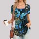 thumbnail image 2 of Blusa suelta de manga corta con cuello en V informal estampada a la moda para mujer OAVQHLG3B Store lin121212, 2 of 4