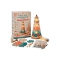 thumbnail image 3 of DIY Sea Glass-Style Lighted Lighthouse Craft Kit, LED Glowing Night Light Making Set with Decorative Shells Pearls, Nautical Coastal Handmade Art Gift for Crafters, 3 of 6
