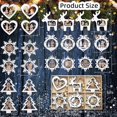 thumbnail image 4 of Juego de 24 adornos navideños de madera para colgar en el árbol de Navidad, ideales para el invierno, estilo rústico 3D de granja., 4 of 5