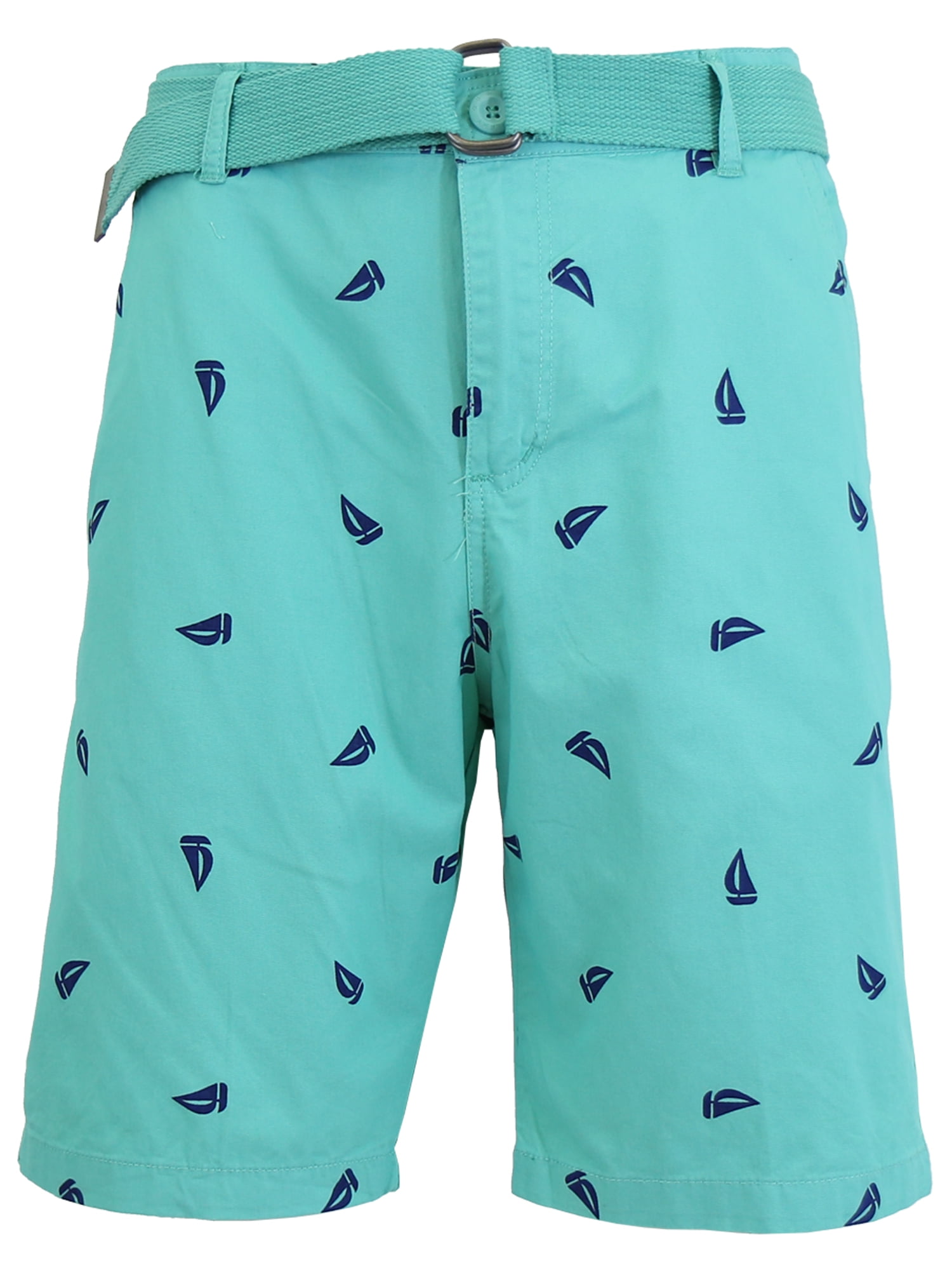 Men's Fashion Printed Belted Cotton Shorts