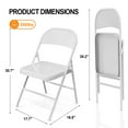thumbnail image 6 of Ktaxon 4 Pack Outdoors&Indoors Folding Chairs, Heavy Duty Metal, for Outdoor Dining, Party, Concert, Gathering, White, 6 of 7