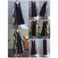 thumbnail image 4 of Vestido holgado para mujer con bolsillos, volantes, escote en V y manga corta, 4 of 8
