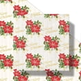 thumbnail image 6 of CozyNestFinds Poinsettia Christmas Wrapping Paper Roll, Red Poinsettia, Gold Merry Christmas Festive Design, for Holidays, Family Gatherings, Mini Roll 17 in x 16.4 Ft, 6 of 16
