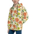thumbnail image 2 of Uemuo Rose Daisy Pattern Hooded Sweatshirt for Youth Pullover with Kangaroo Pocket Trendy youth sweatshirt Casual Hoodie for Boys and Girls-X-Large, 2 of 6