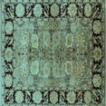 thumbnail image 1 of Ahgly Company Indoor Square Oriental Light Blue Industrial Area Rugs, 6' Square, 1 of 4