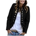 thumbnail image 1 of Chaquetas para mujer Otoño Invierno Lana Botón Blazer Moda Manga larga Damas Traje Abrigos Adepaton HMFJ304-11, 1 of 4