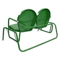 thumbnail image 5 of Northlight 2-Person Outdoor Retro Tulip Steel Double Glider Chair, Green, 5 of 5