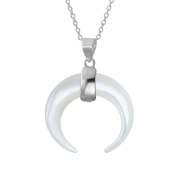 Bling Jewelry Womens Western Jewelry Crescent Moon Pendant Necklace with Turquoise and Onyx