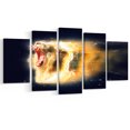 thumbnail image 2 of White Lion with Open Jaws - Animal Canvas Wall Art, 2 of 3