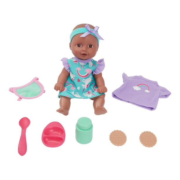 Kid Connection Mini Doll Play Set, African American, 11 Pieces