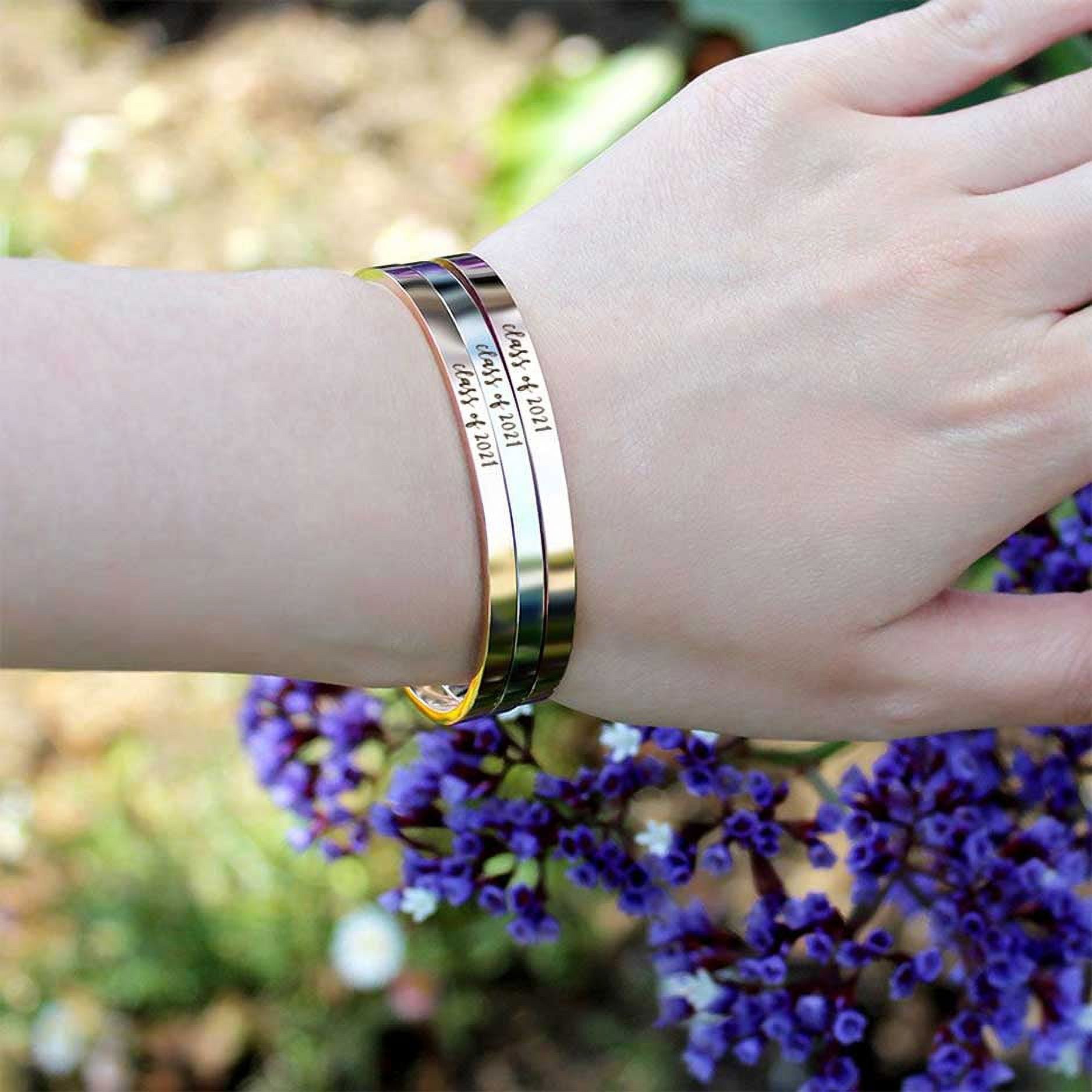 Anavia Happy Graduation Gift for Best Friend - Class of 2021 College Graduation Gift for Friend - Stainless Steel Bangle Gift