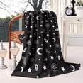 thumbnail image 4 of Occult Halloween Pattern Blanket,Comfortable Soft Flannel Throw Blanket,All Season,Warm Lightweight Blankets for Sofa Bed Couch Living Room Chair,50"x60", 4 of 4