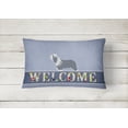 thumbnail image 2 of Carolines Treasures BB5521PW1216 Bearded Collie Welcome Canvas Fabric Decorative Pillow, 12H x16W, multicolor, 2 of 3