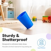 NOGIS 12 Pack Reusable Kids Plastic Cups, 5.6 oz Children Drinking Cups Tumblers, Plastic Tumblers, Unbreakable Plastic Drinking Glasses - Colorful Stackable Party Cups Set (Pack 12-5.6oz)