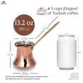 thumbnail image 4 of Hakan Turkish Coffee Pot, Stove Top Coffee Maker with Handcrafted Copper Material, 13.2 Oz (390 cc), 4 of 9