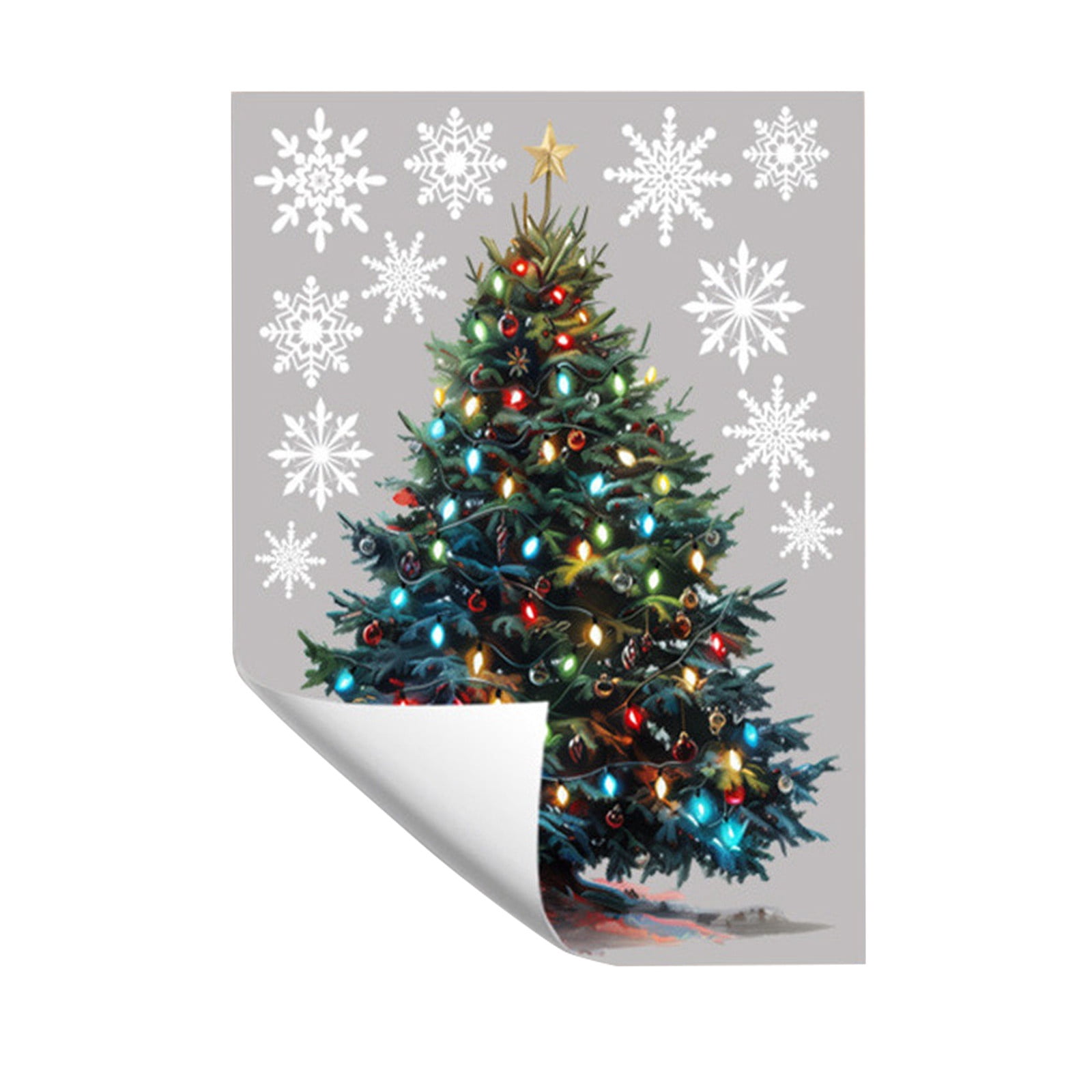 SIYTUAU Christmas Snowflake Window Stickers Decorative Cling Film For Glass Door Window Double-Sided Holiday Decor Winter Theme Vinyl Decals