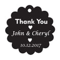 thumbnail image 1 of 100 PCS Personalized Thank You Hang Tags Custom Wedding Party Favors Round Scallop Edges Gift Paper Tags, 1 of 1