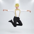 thumbnail image 3 of Slccxzc Sequin Fedora Hat Set with Suspenders & Bow Tie, Sparkly Party Costume Accessories for Men Women, 3 of 7