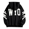 thumbnail image 7 of LUOGENLI Boys Hoodies Size 12-16 Cotton Girls Hoodies & Sweatshirts Letter Print Casual Long Sleeve Hooded Sweatshirt for Girls Stylish Athletic Wear for Youngsters（6 14Y） Black Size 9-10 Years, 7 of 7